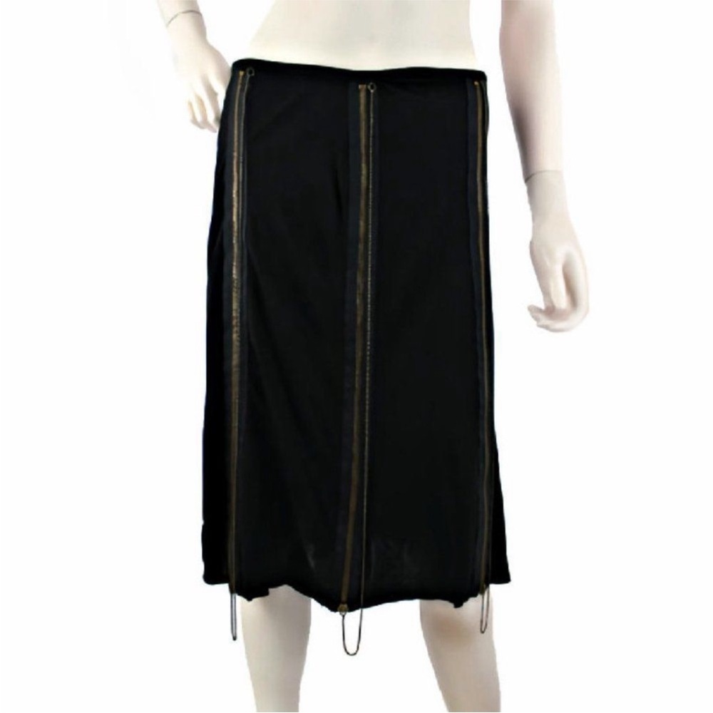 JEAN PAUL GAULTIER Femme Vintage Rayon
Swagger Skirt w/Exterior Zippers